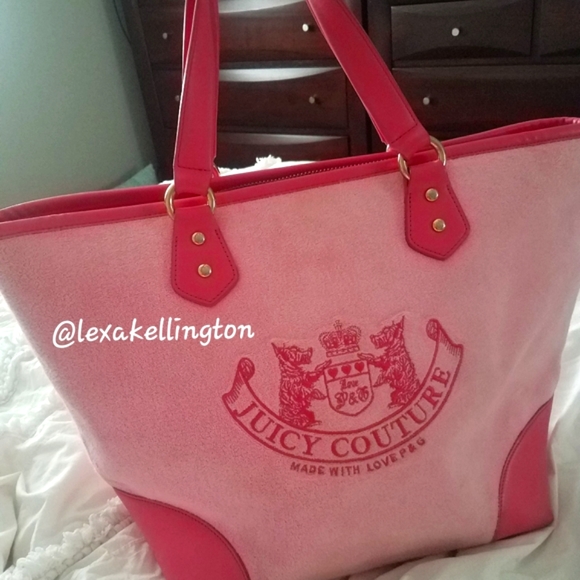 🩷Y2K rare juicy Couture Pink Terry Tote Bag - Picture 2 of 14